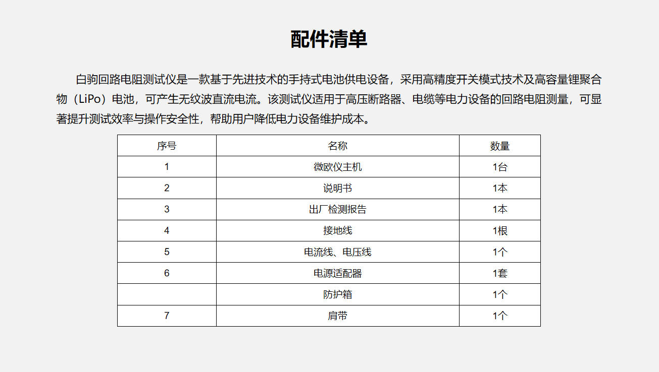 白駒手持式大電流微歐計(jì)